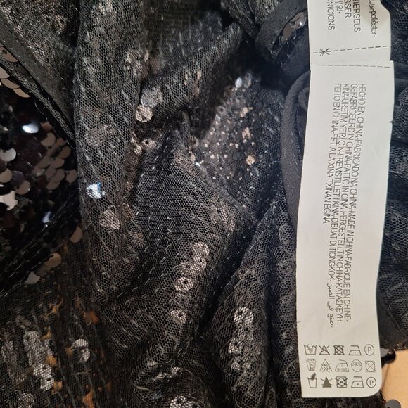 Zara Womens Dresses Black Sequin Tunic Long Sleeved Size XS - Picture 7 of 7
